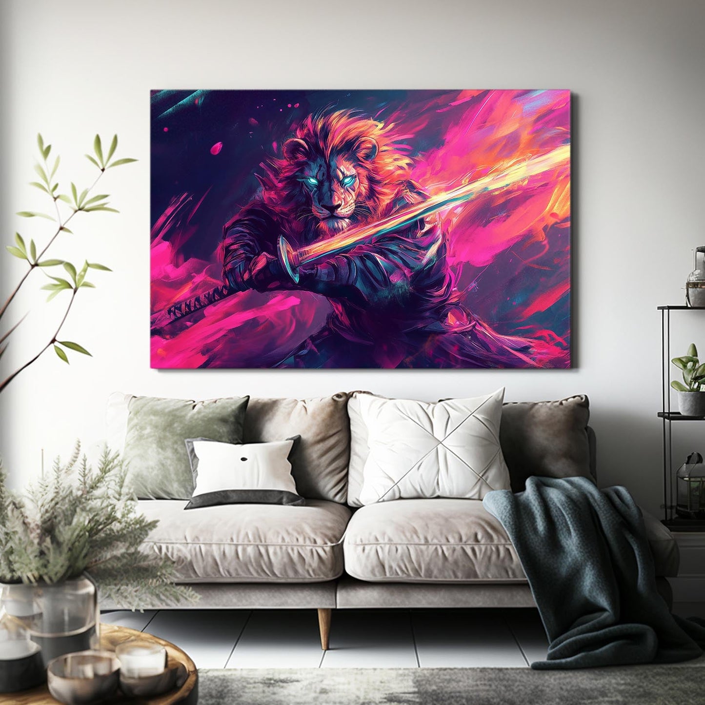 Electric Warrior Lion Art