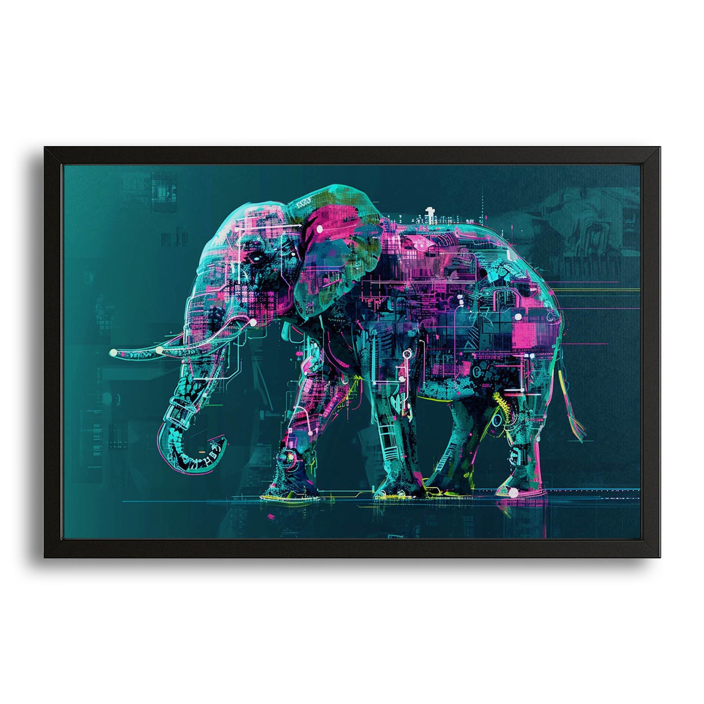 Elephant Cyberpunk Canvas