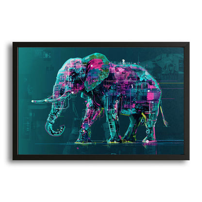 Elephant Cyberpunk Canvas