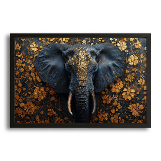 Elephant Floral Art — abstract canvas print in brown tones, view 3