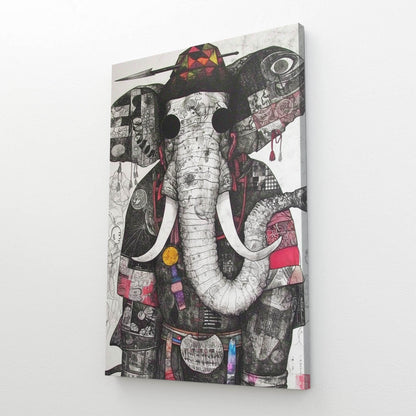 Elephant Line Art Collage