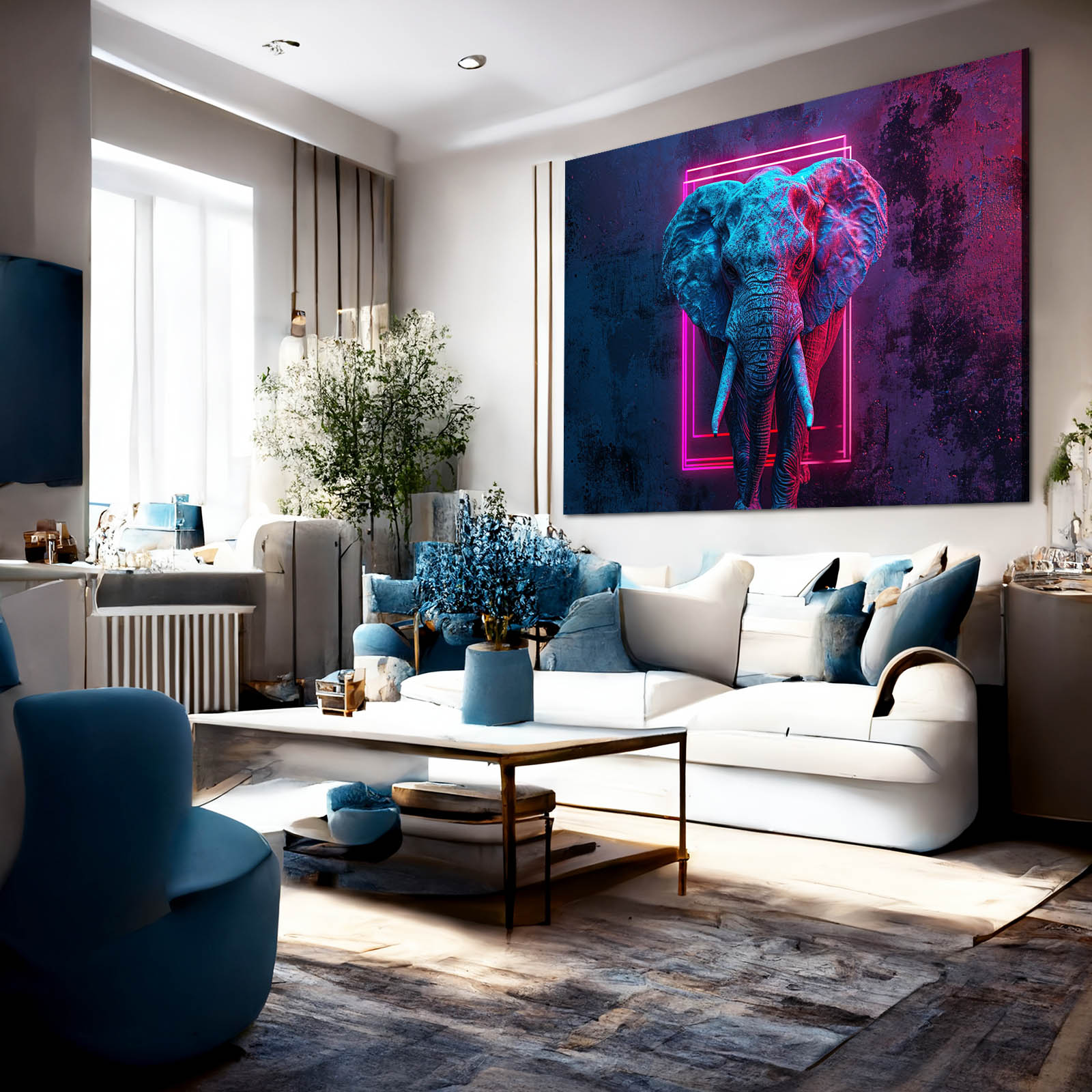 Elephant Neon Art