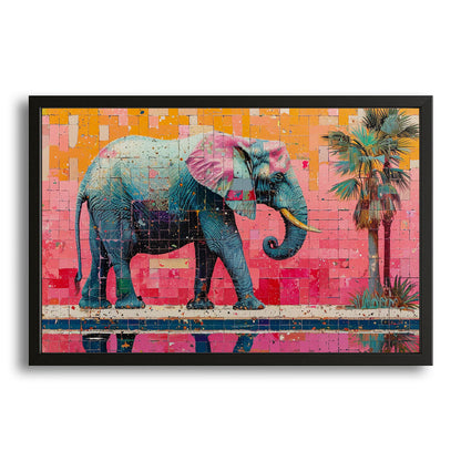 Elephant Poolside Mosaic Art