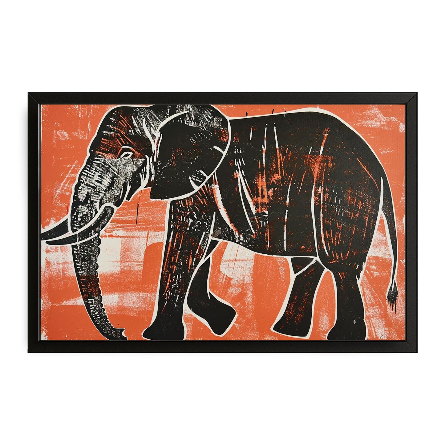 Elephant Woodcut Wall Art