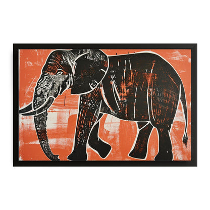 Elephant Woodcut Wall Art