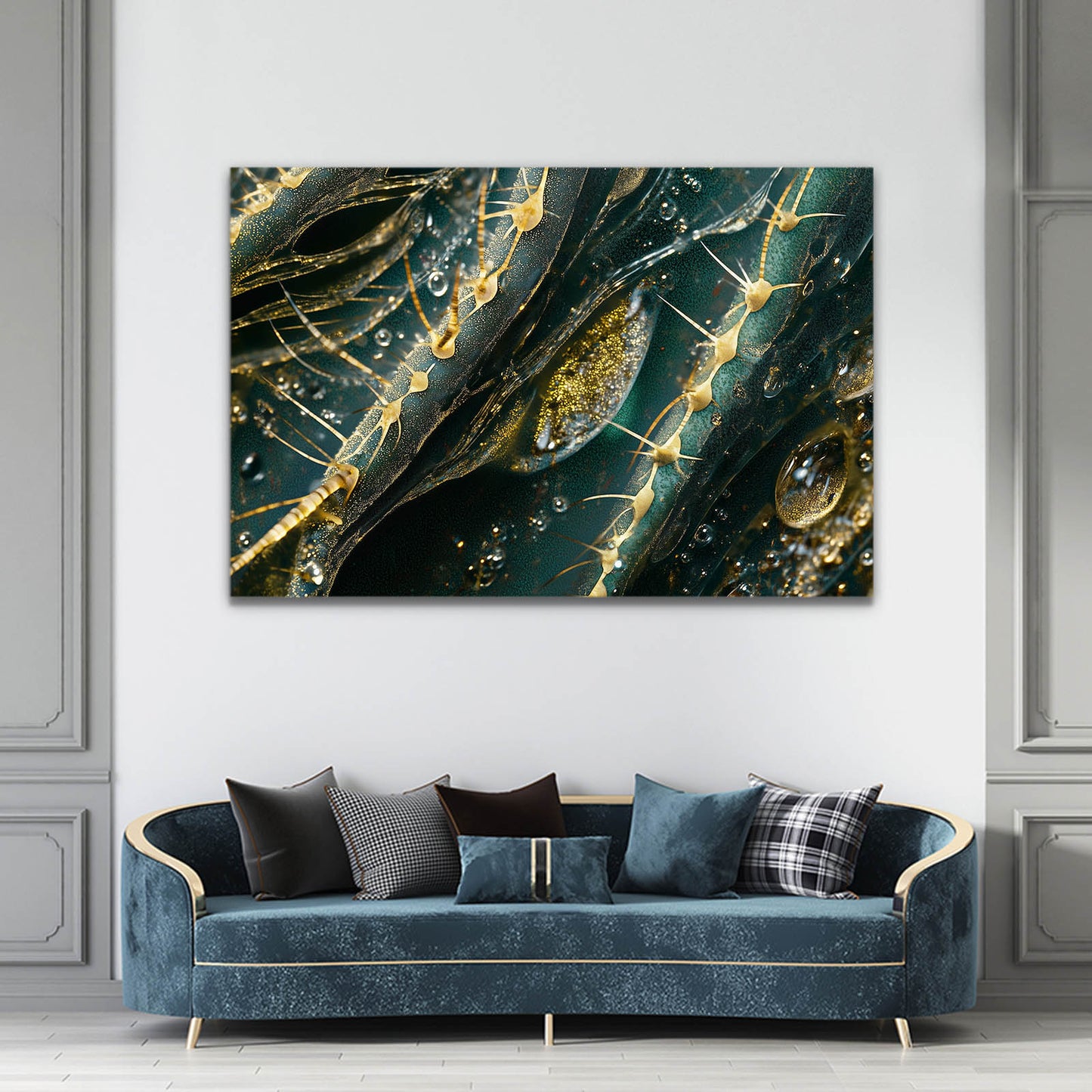 Emerald Dew Macro Cactus Prints – styled in a furnished interior