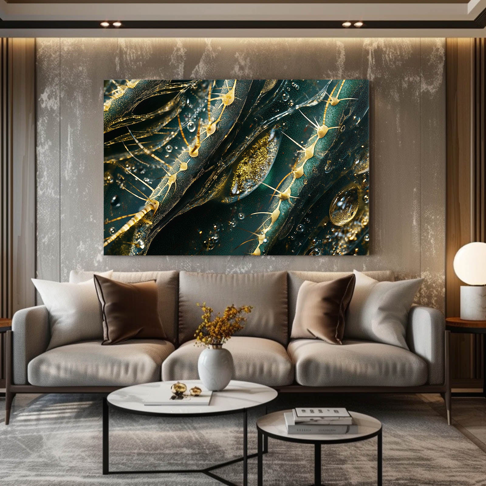 Emerald Dew Macro Cactus Prints – styled in a furnished interior