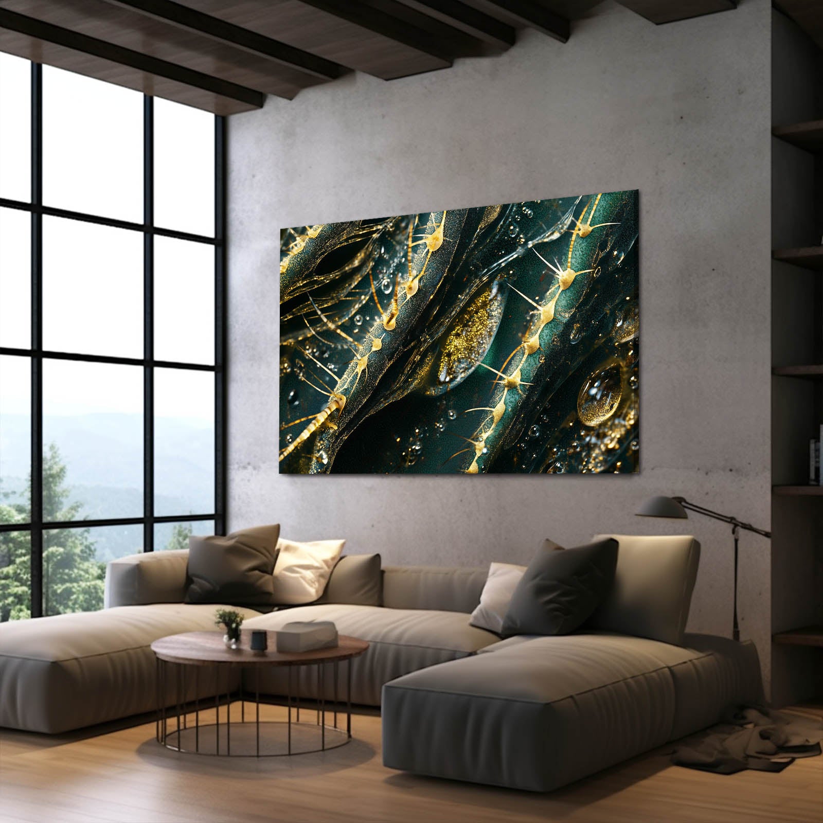 Emerald Dew Macro Cactus Prints – styled in a furnished interior