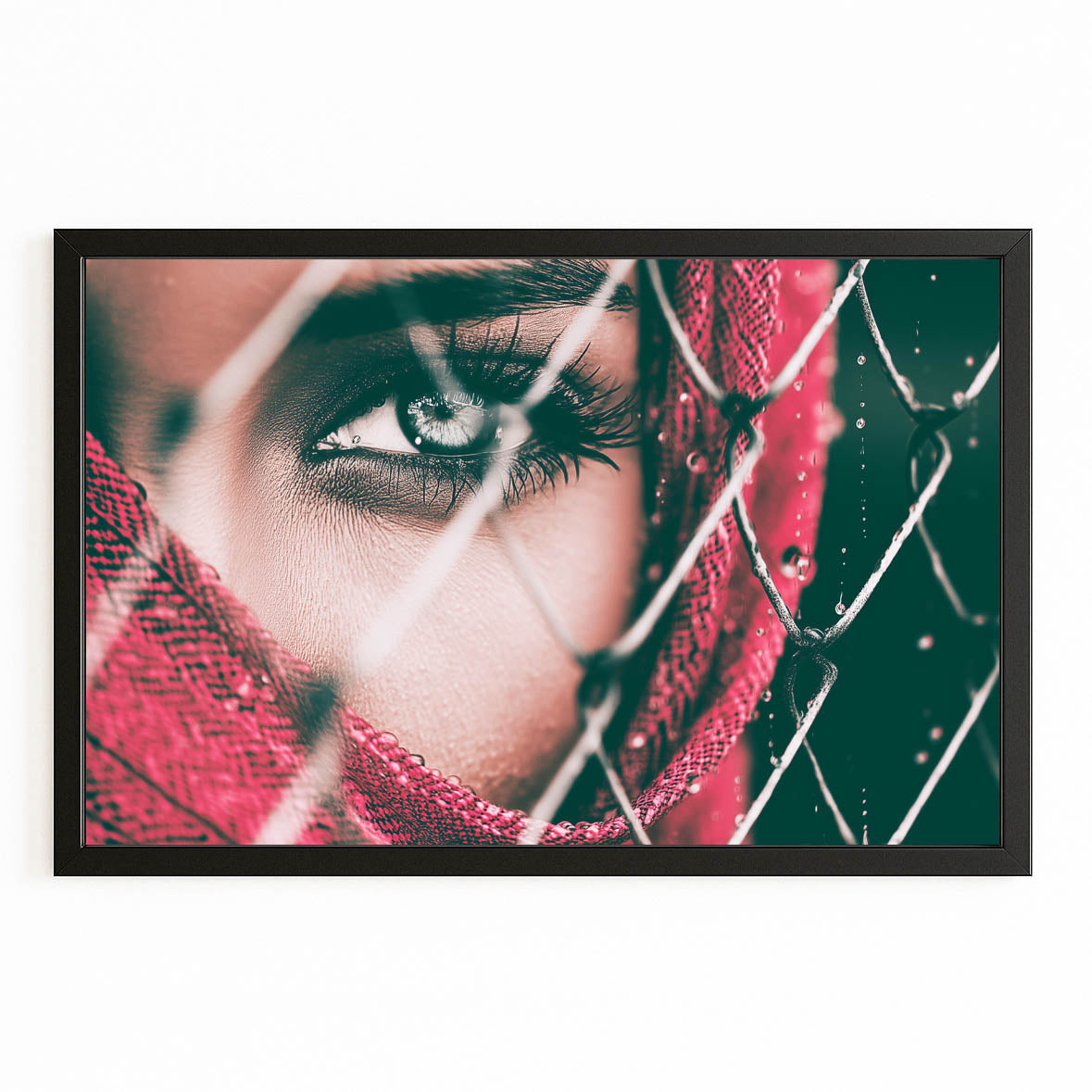Emerald Eye Photography Print — photography canvas print, with Premium Black frame on white background