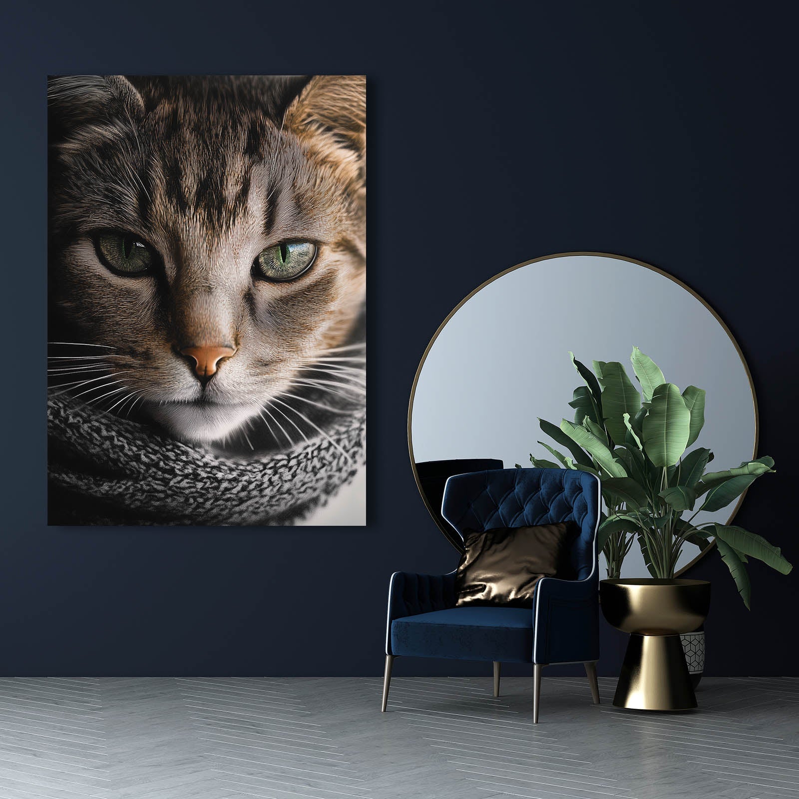 Emerald Gaze Cat Wall Art