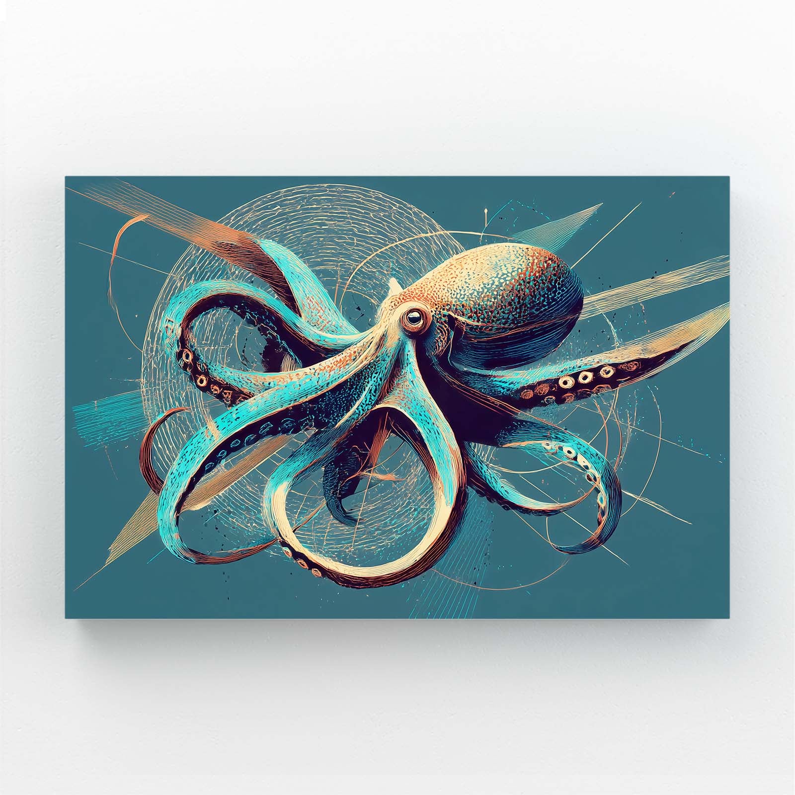 Emerald Gold Swirl Octopus Canvas Art – emerald gold swirl octopus canvas print