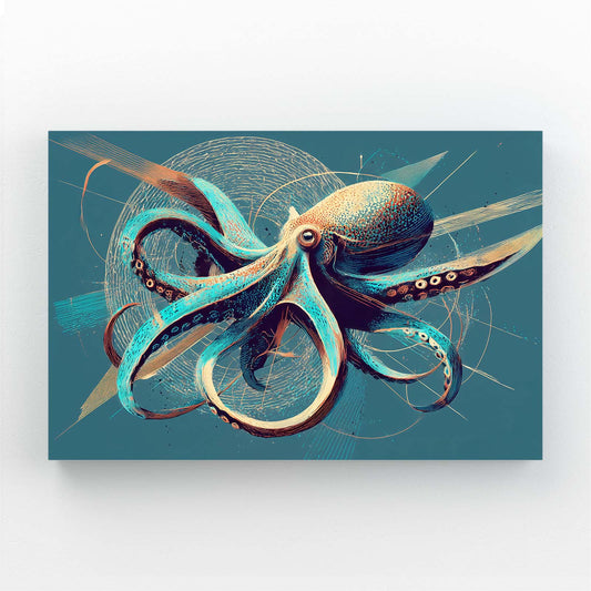 Emerald Gold Swirl Octopus Canvas Art – emerald gold swirl octopus canvas print