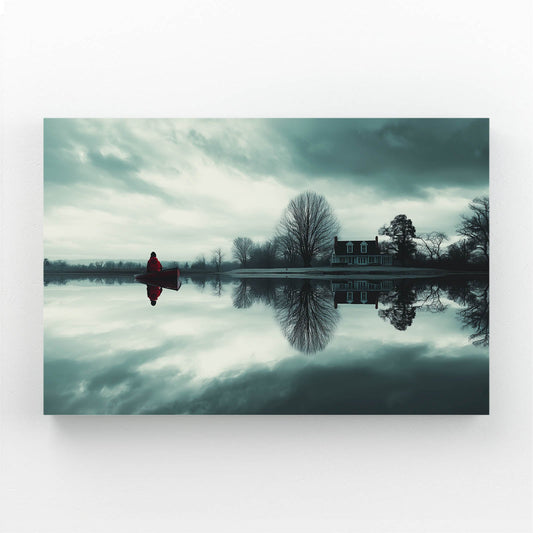 Emerald Lake Photography Wall Art – mirror-still emerald lake reflecting the treeline