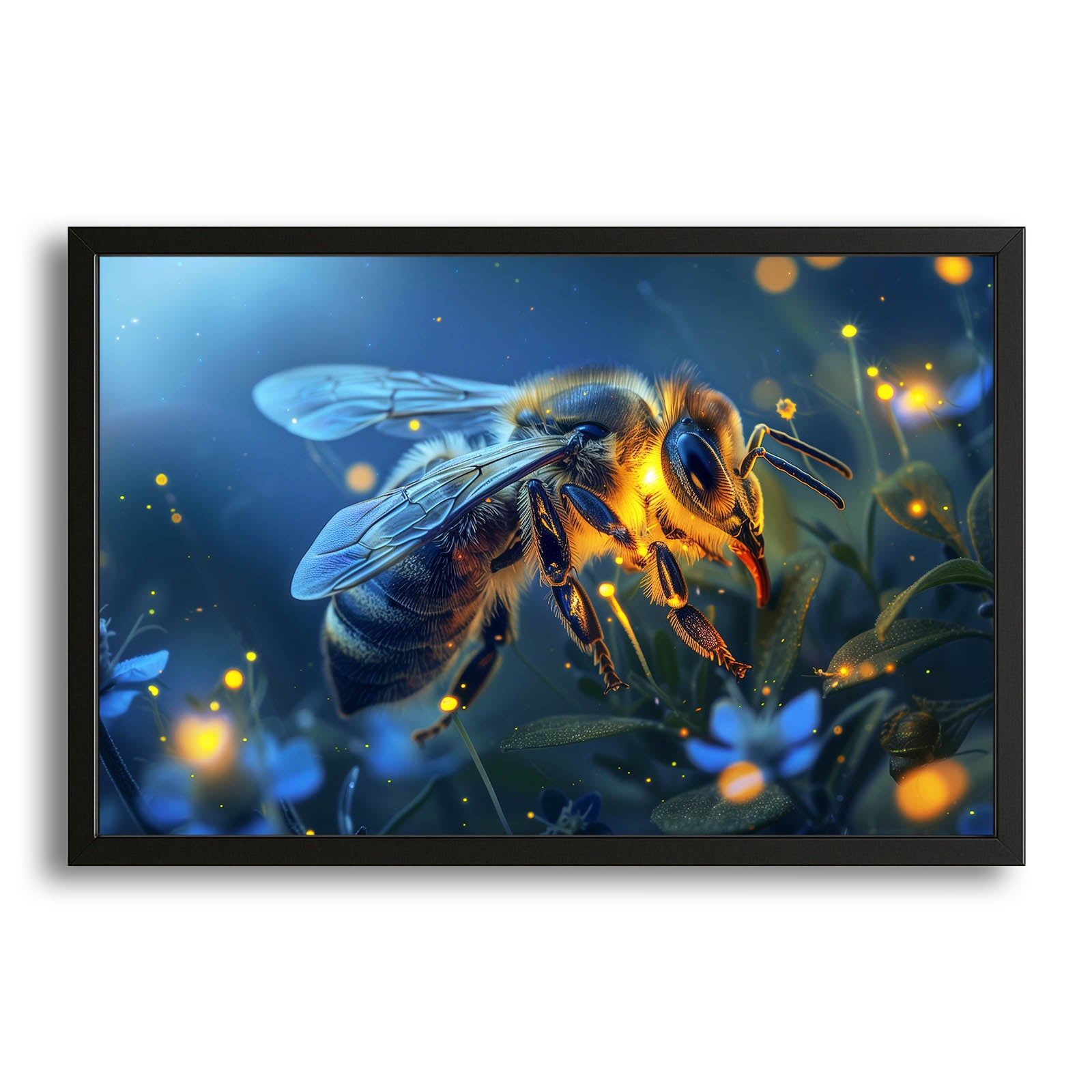 Enchanted Night Bee Art – canvas print on white background