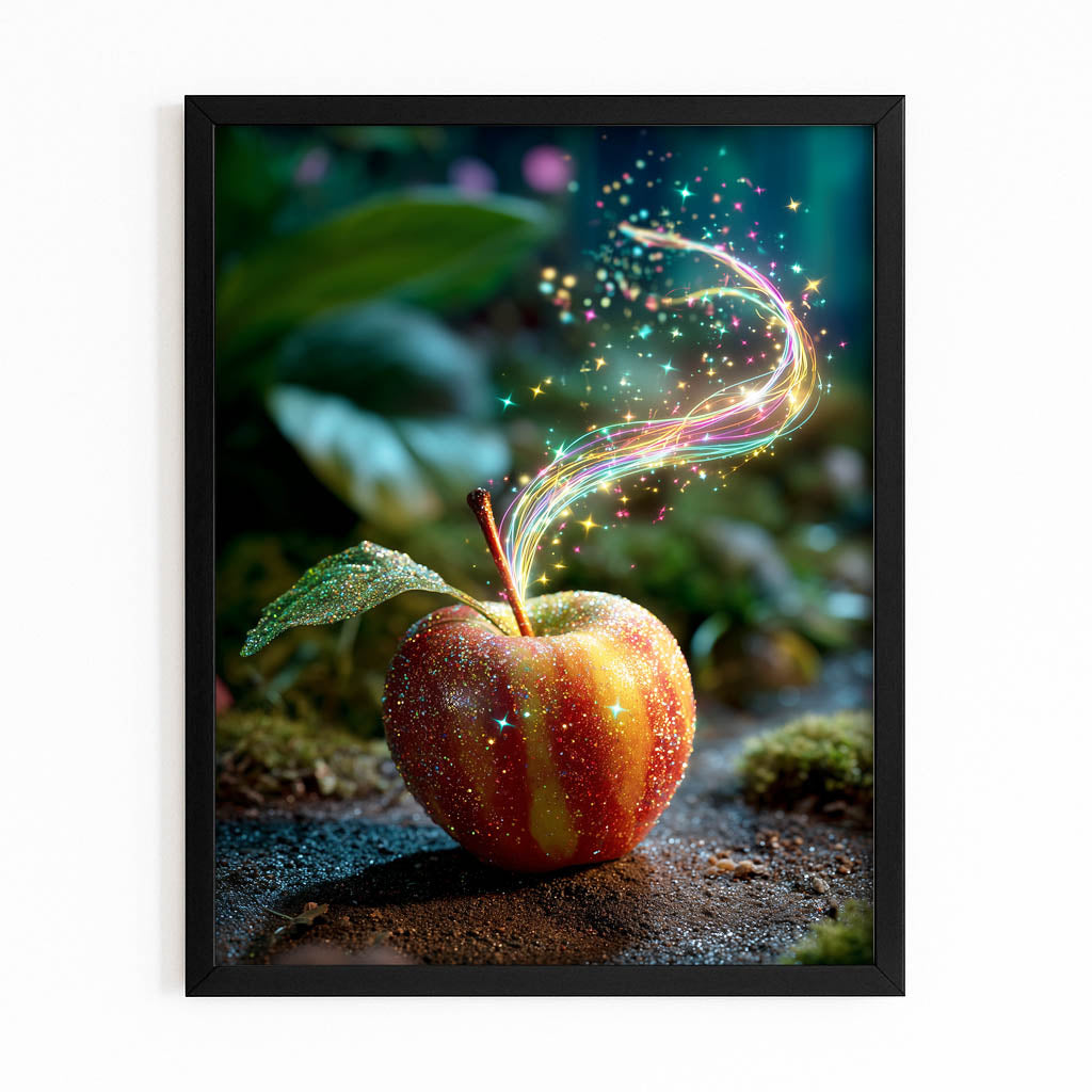Enchanted Trail Apple Prints – with Premium Black frame on white background