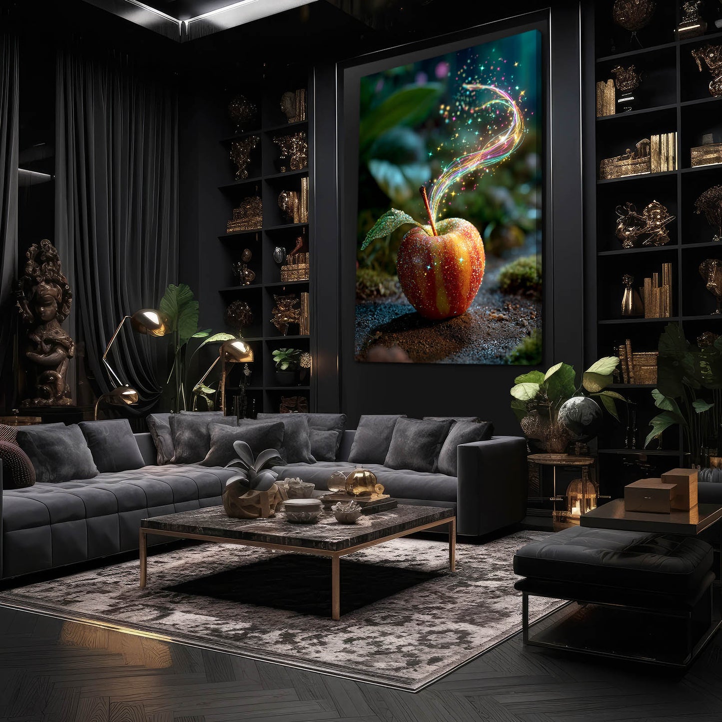 Enchanted Trail Apple Prints – styled in a furnished interior