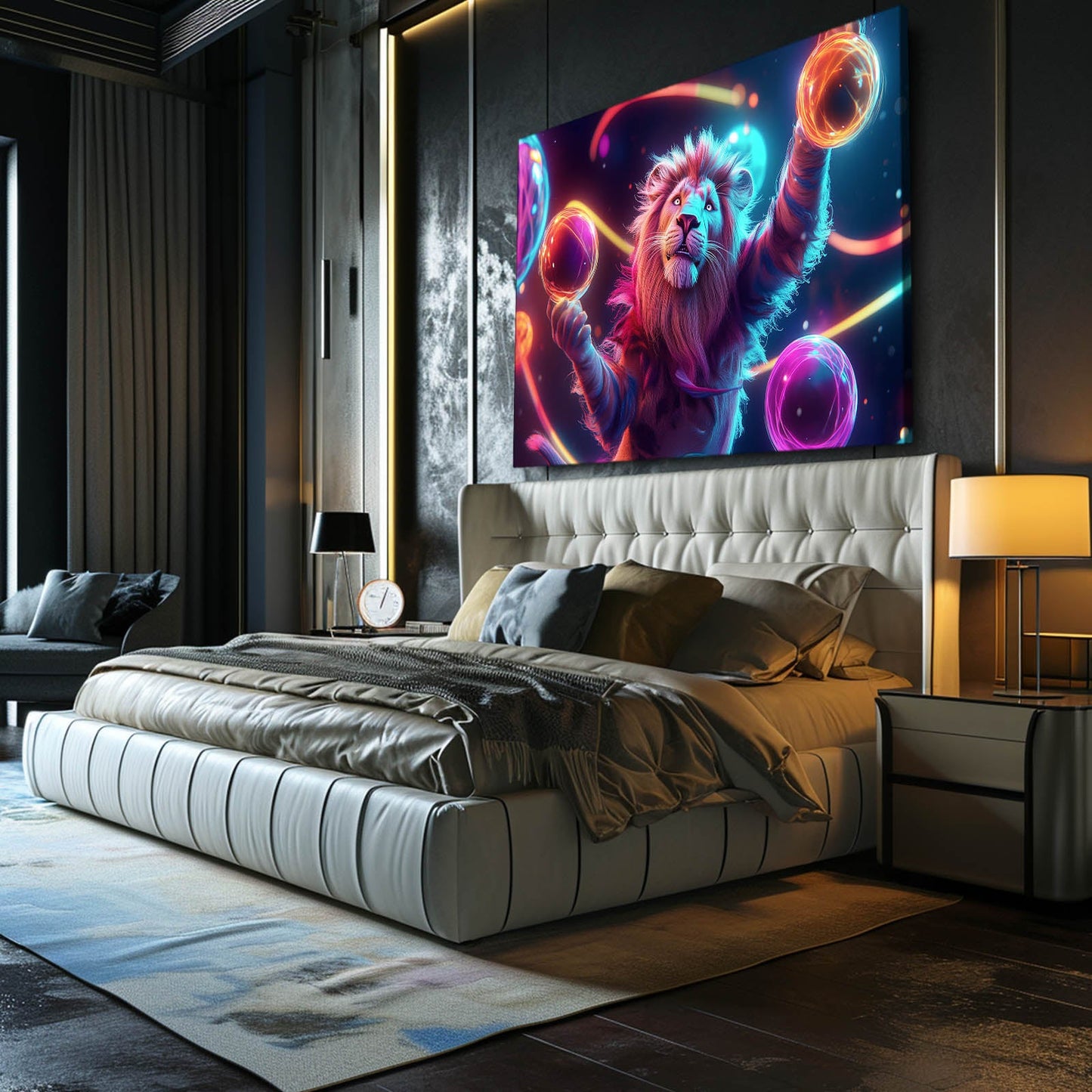 Energetic Lion Wall Art