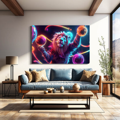 Energetic Lion Wall Art