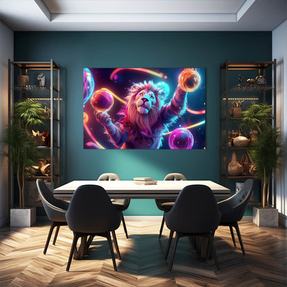 Energetic Lion Wall Art