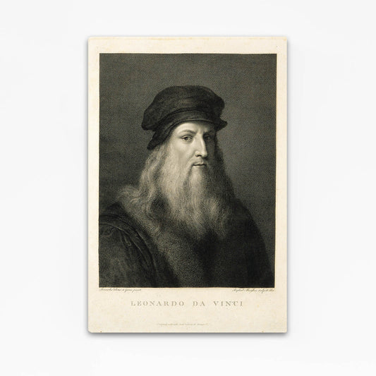 Engraved Master Portrait Da Vinci Prints — vintage canvas print, canvas print on white background