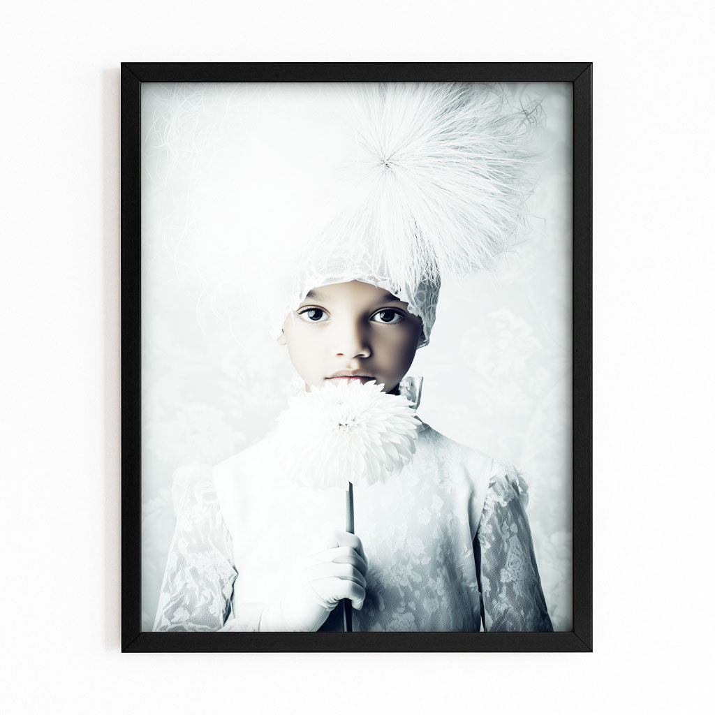 Ethereal Portrait Print Photography — photography canvas print, with Premium Black frame on white background