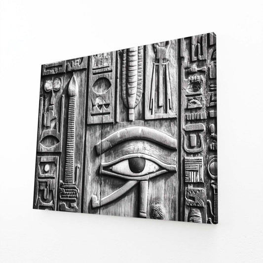 Eye Of Horus Grid Egyptian Canvas Art – angled canvas view on white background
