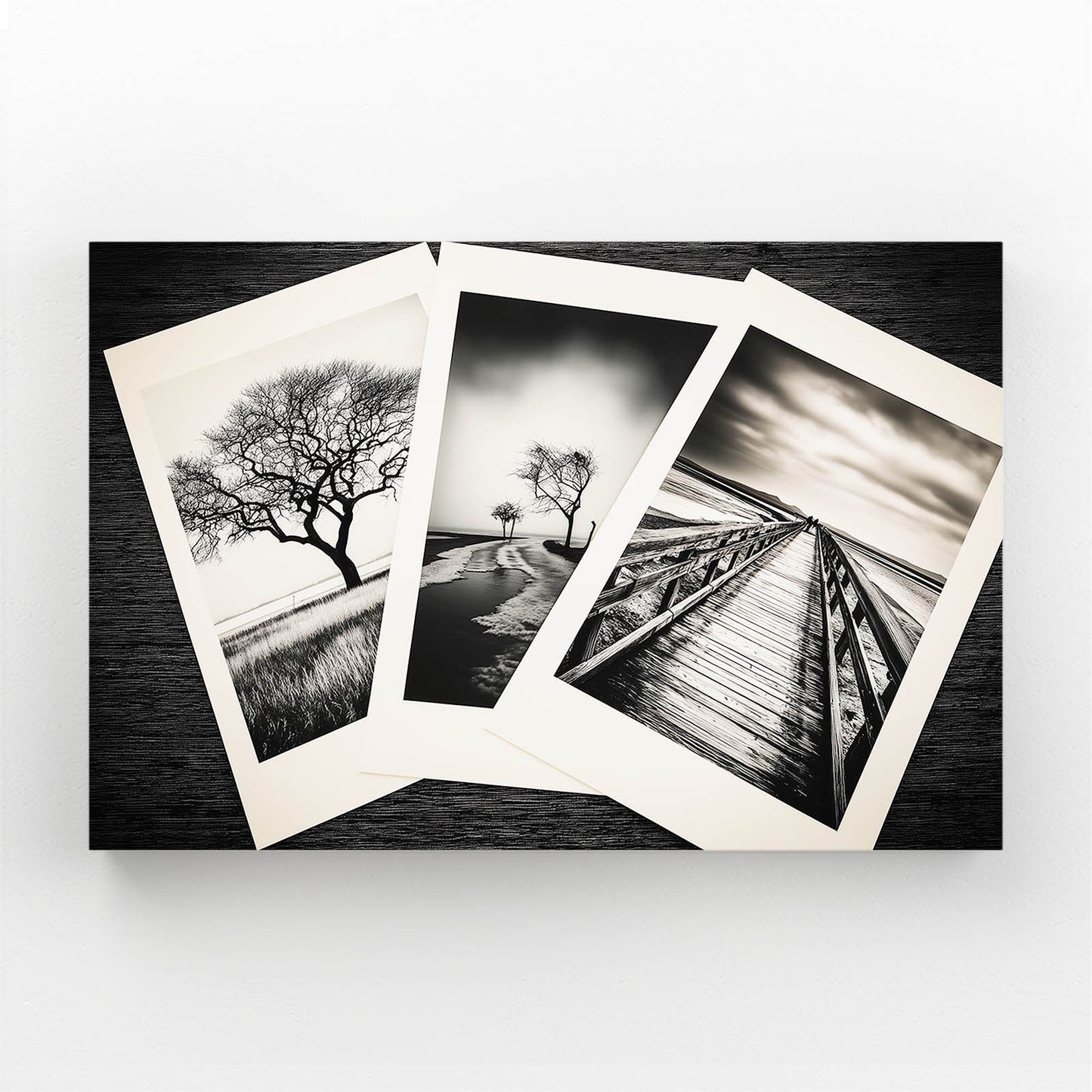 Fading Frames Photography Wall Art – scattered vintage black and white snapshots