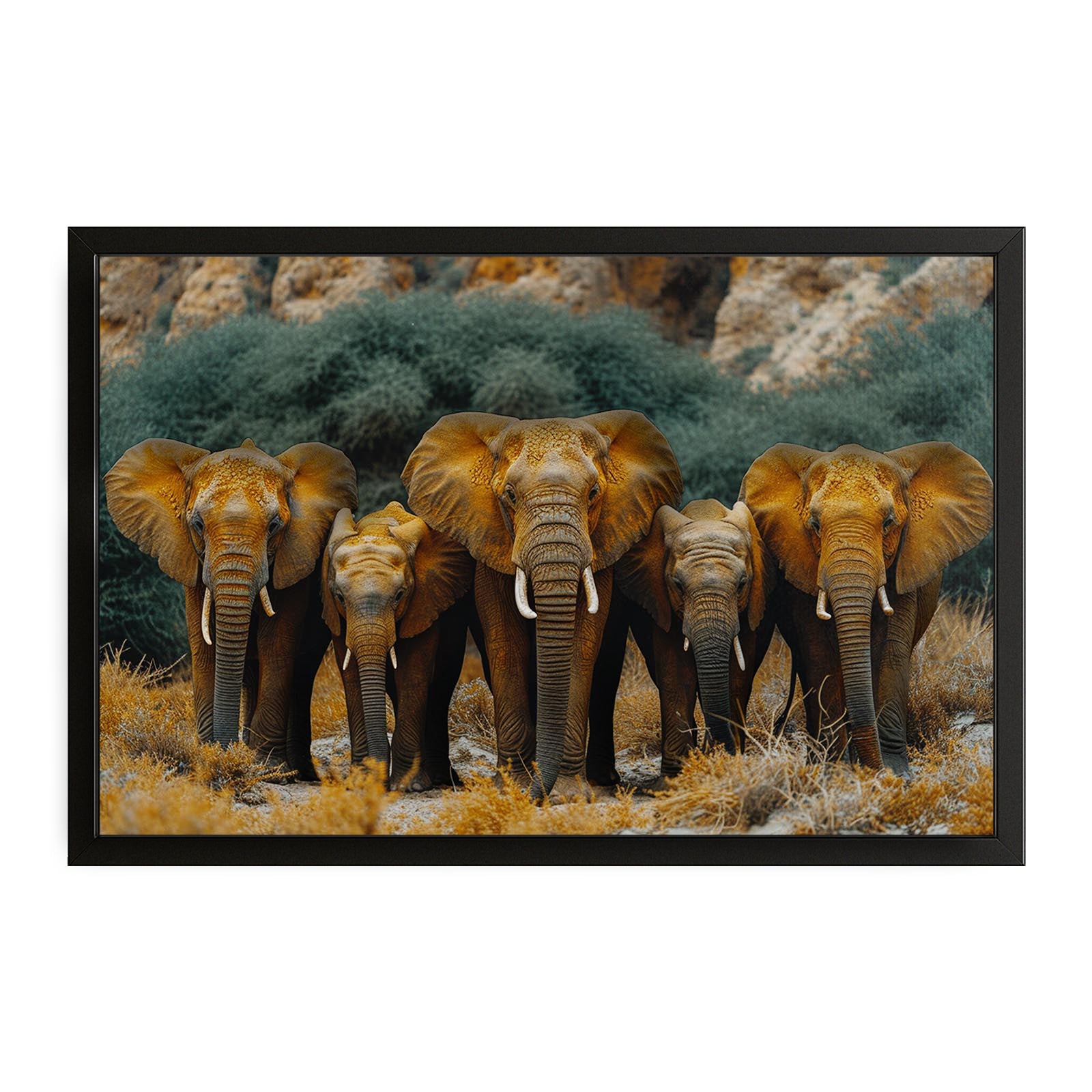 Family Elephant Wall Art – canvas print on white background