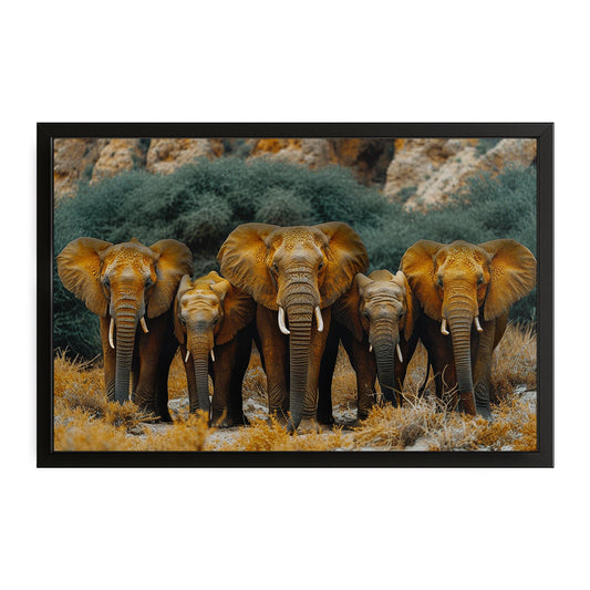 Family Elephant Wall Art – canvas print on white background