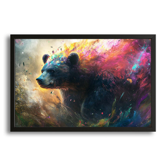 Fantasy Bear Art — digital canvas print in blue tones, canvas print on white background