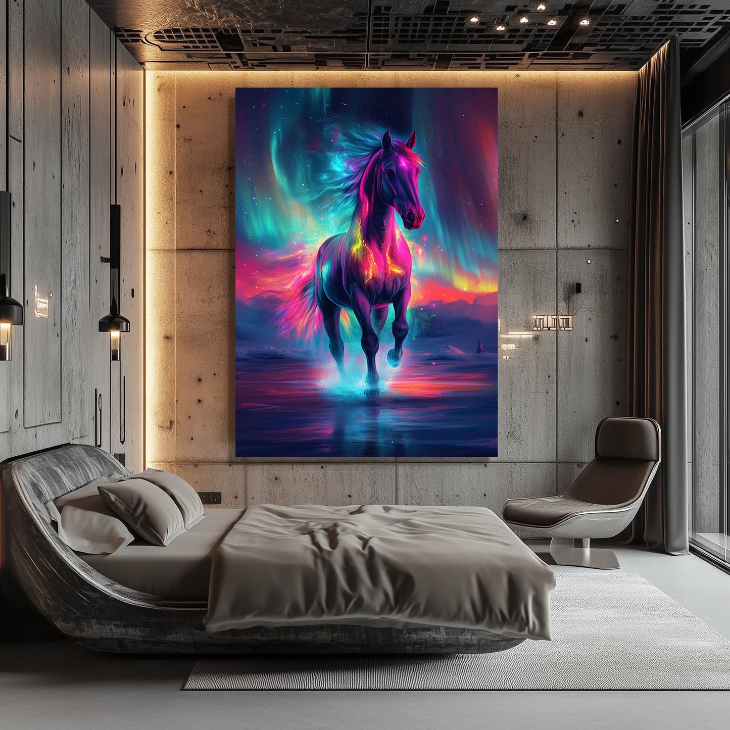 Fantasy Horse Wall Art – angled canvas view on white background