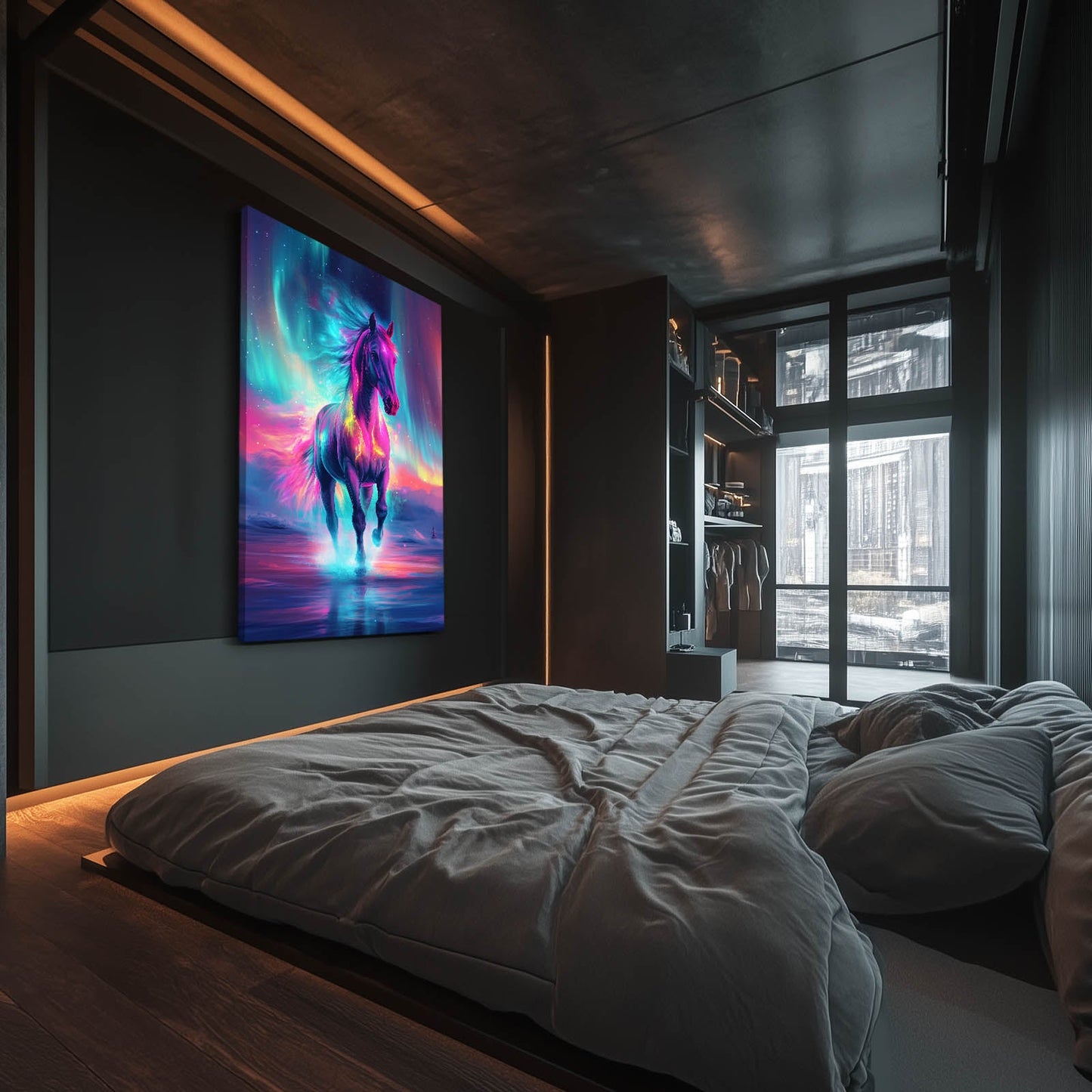 Fantasy Horse Wall Art – angled canvas view on white background