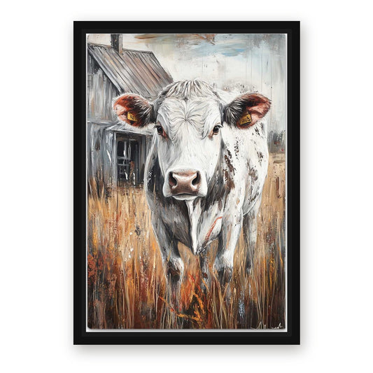 Farmhouse Cow Prints – with Premium Black wood frame