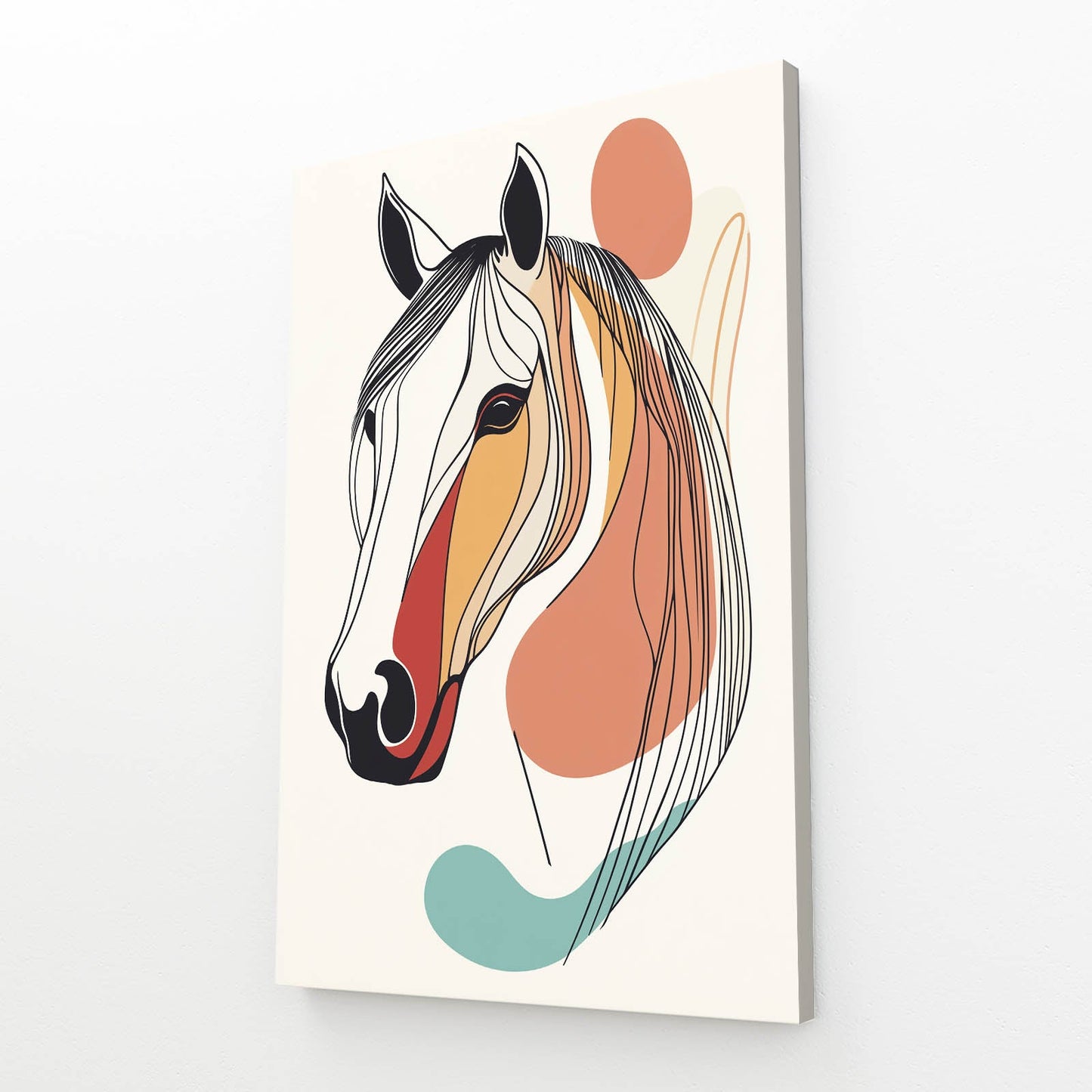 Farmhouse Horse Wall Art – angled canvas view on white background