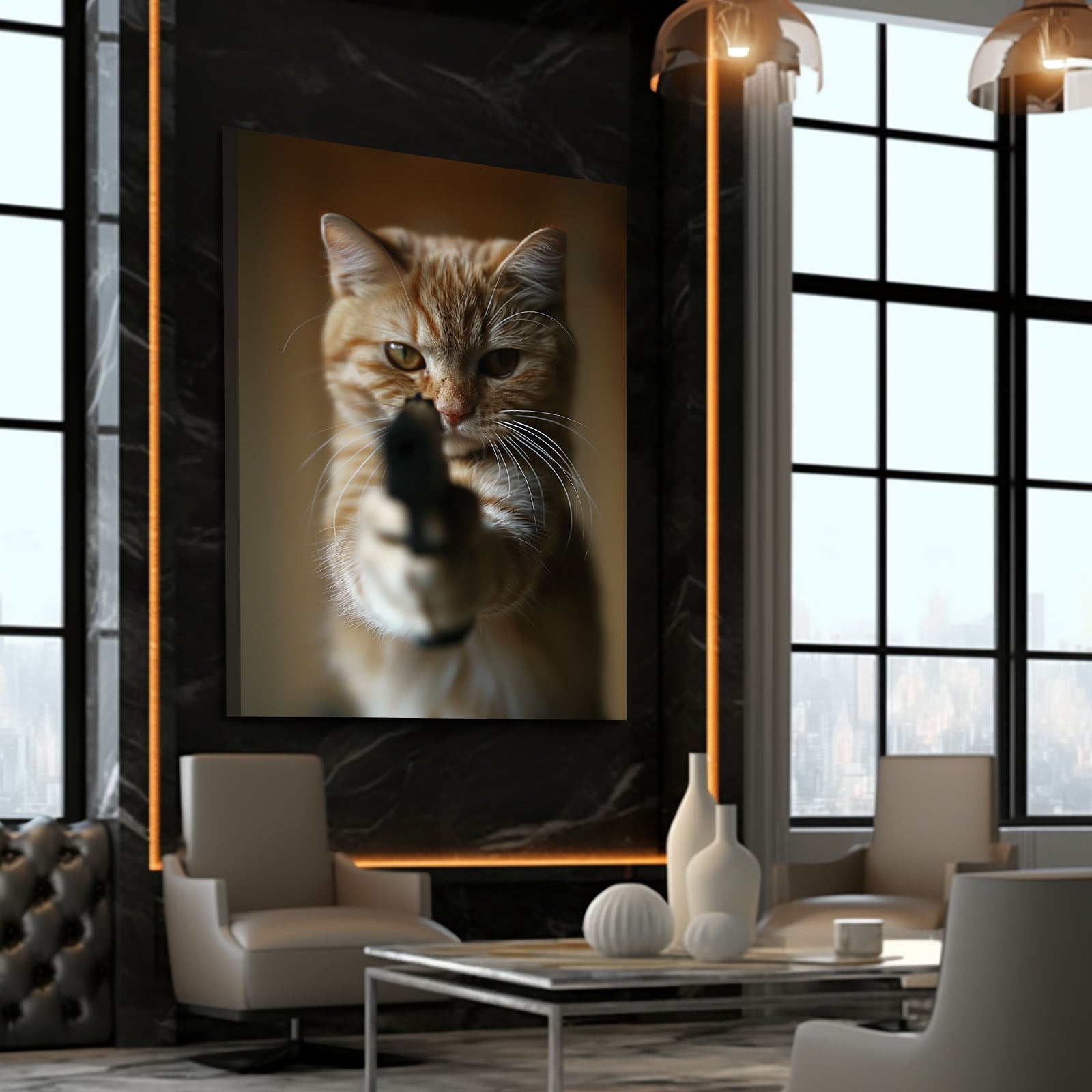 Feline Enforcer Cat Wall Art