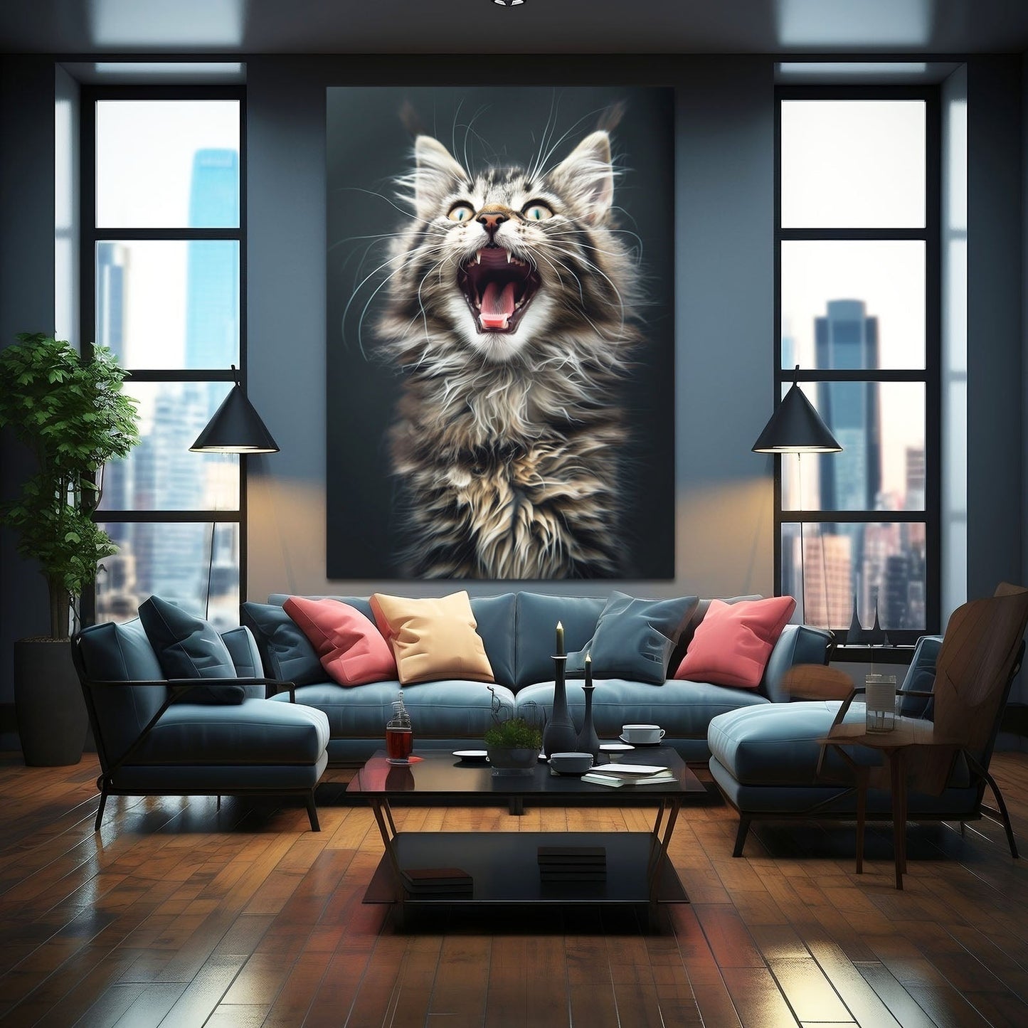 Fierce Roar Cat Wall Art
