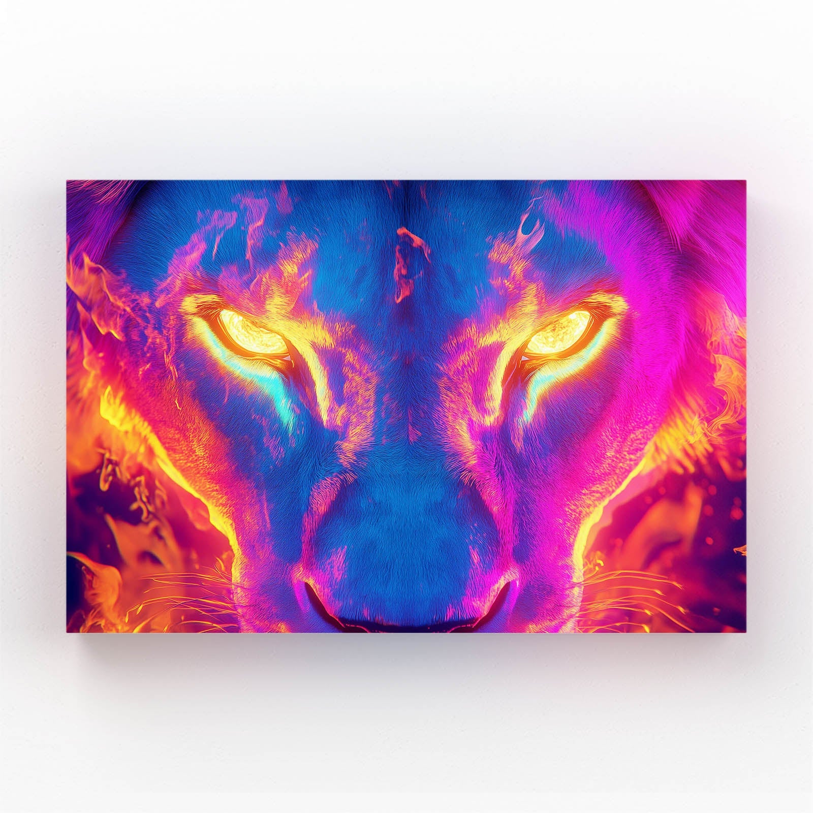 Fiery Gaze Lion Wall Art
