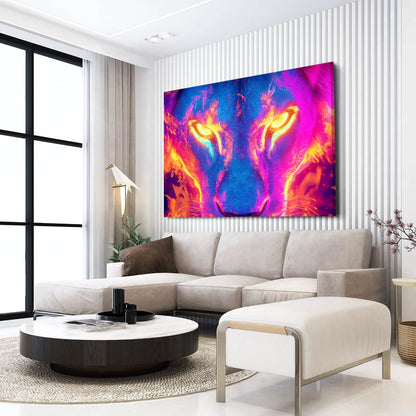 Fiery Gaze Lion Wall Art