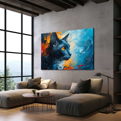 Fiery Ice Cat Wall Art