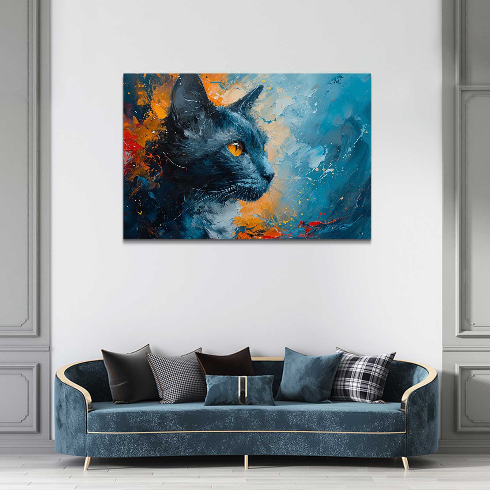 Fiery Ice Cat Wall Art