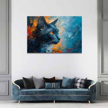 Fiery Ice Cat Wall Art