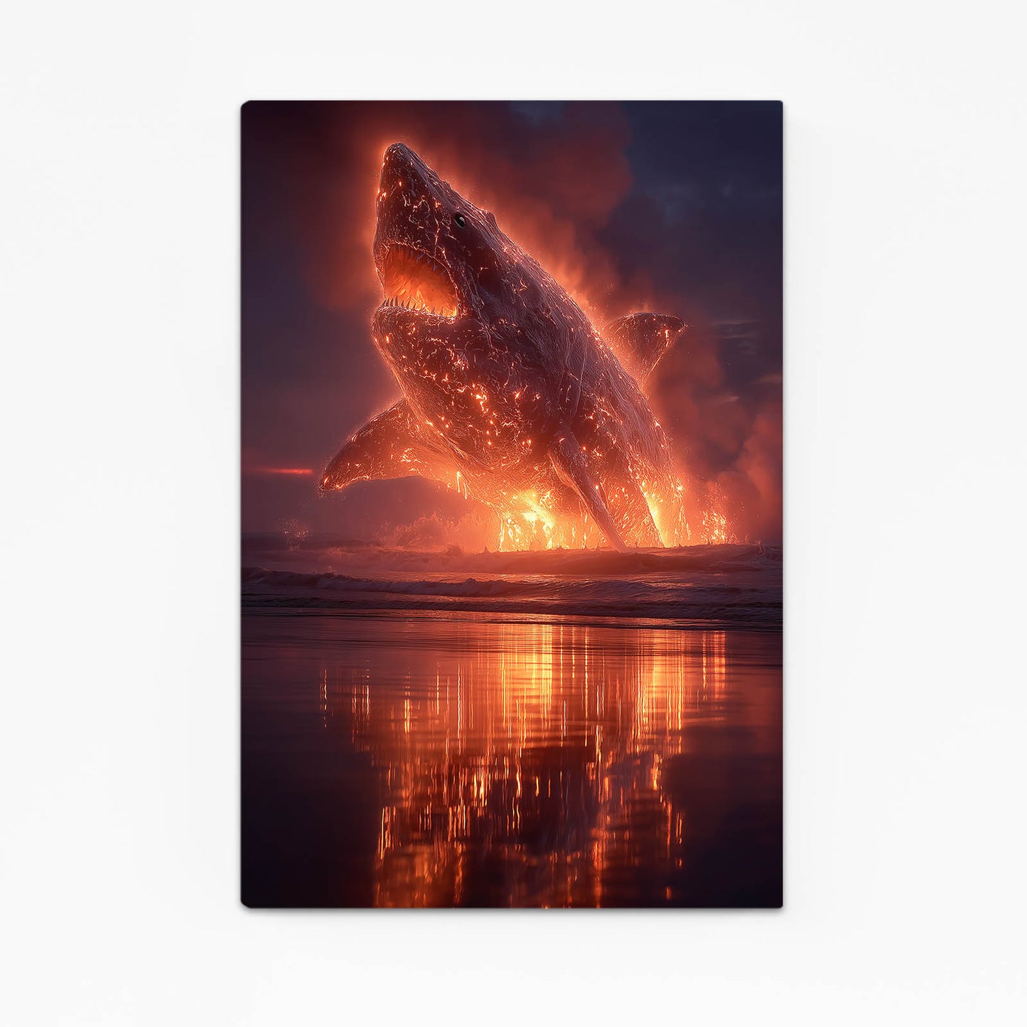 Fiery Sky Breach Shark Canvas Art – fiery sky breach shark canvas print