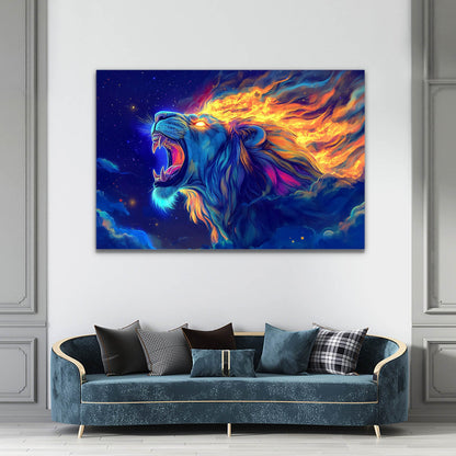 Fire Roar Lion Wall Art