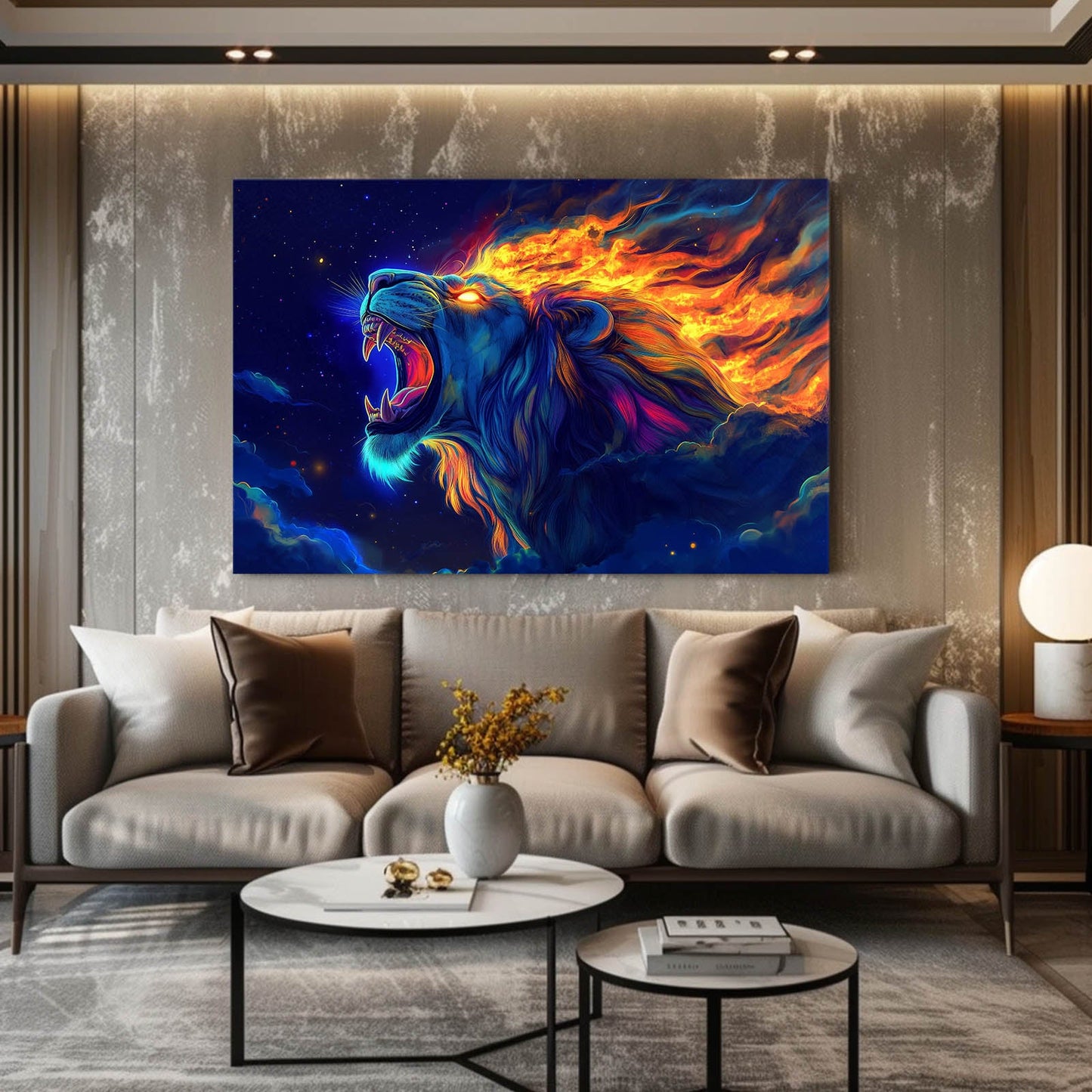 Fire Roar Lion Wall Art
