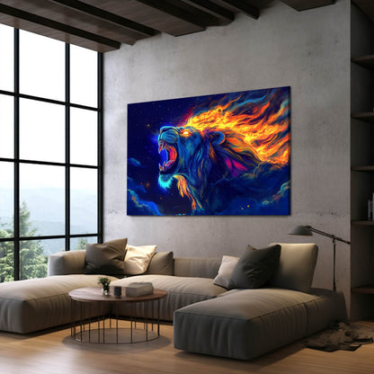 Fire Roar Lion Wall Art