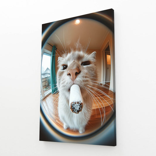 Fisheye Attitude Cat Wall Art