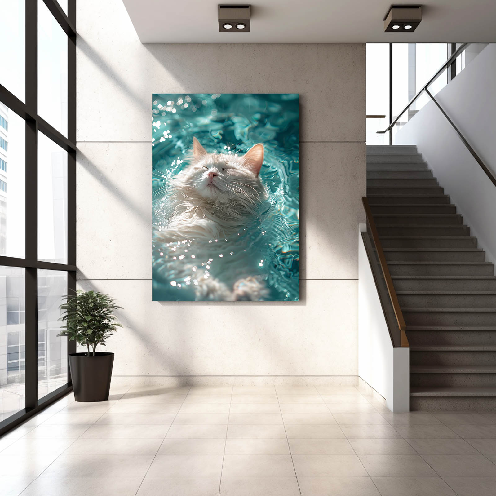 Floating Bliss Cat Art
