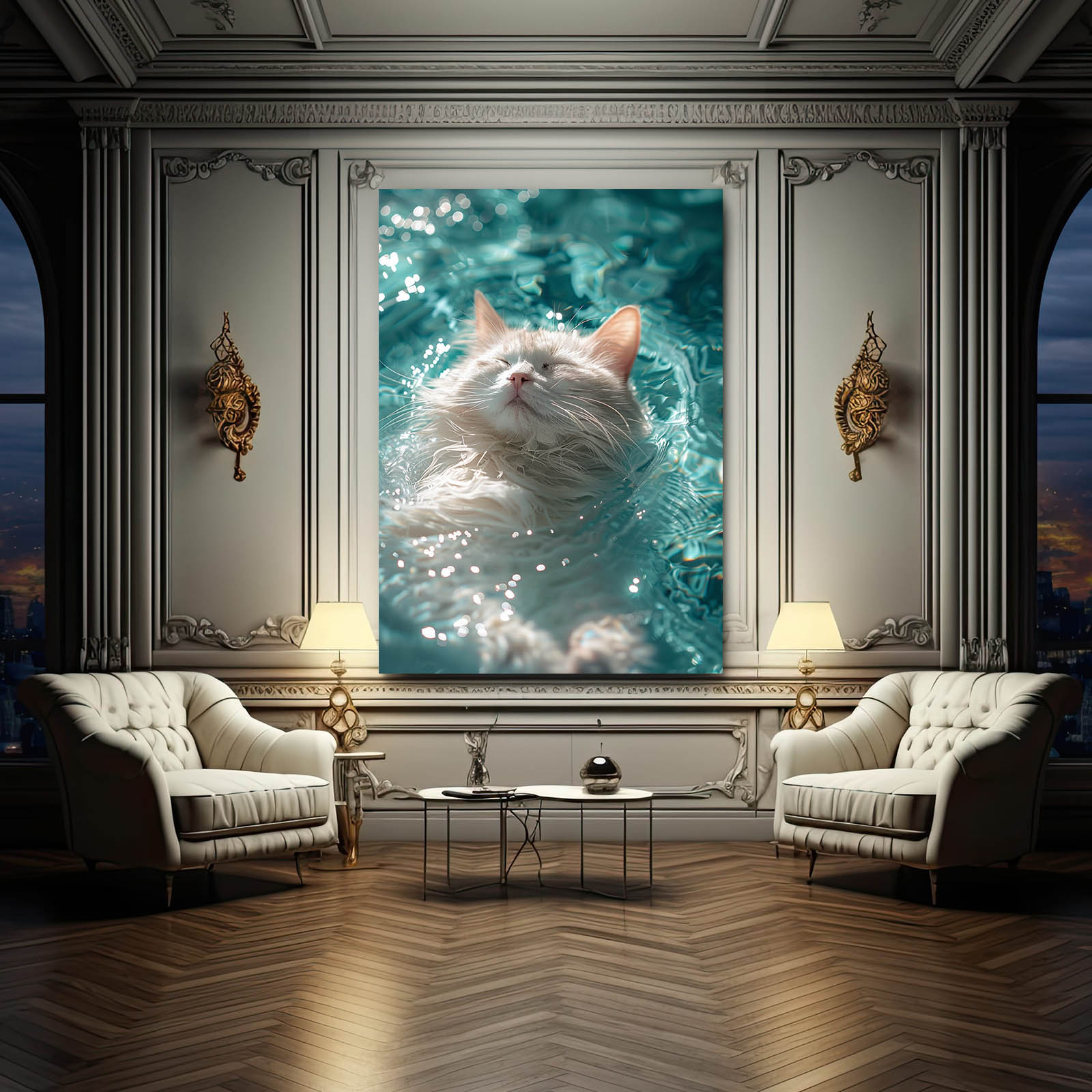 Floating Bliss Cat Art