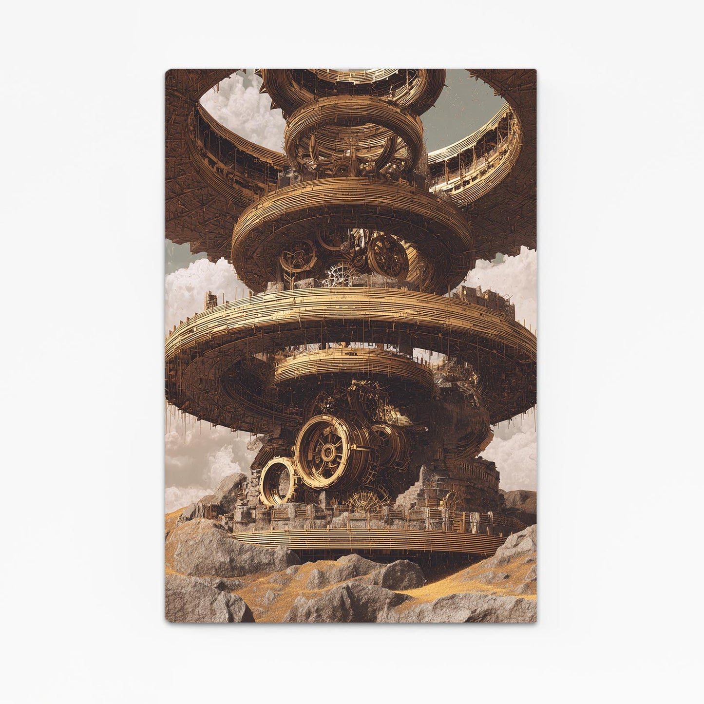 Floating Gear Citadel Steampunk Art – floating gear citadel steampunk canvas print