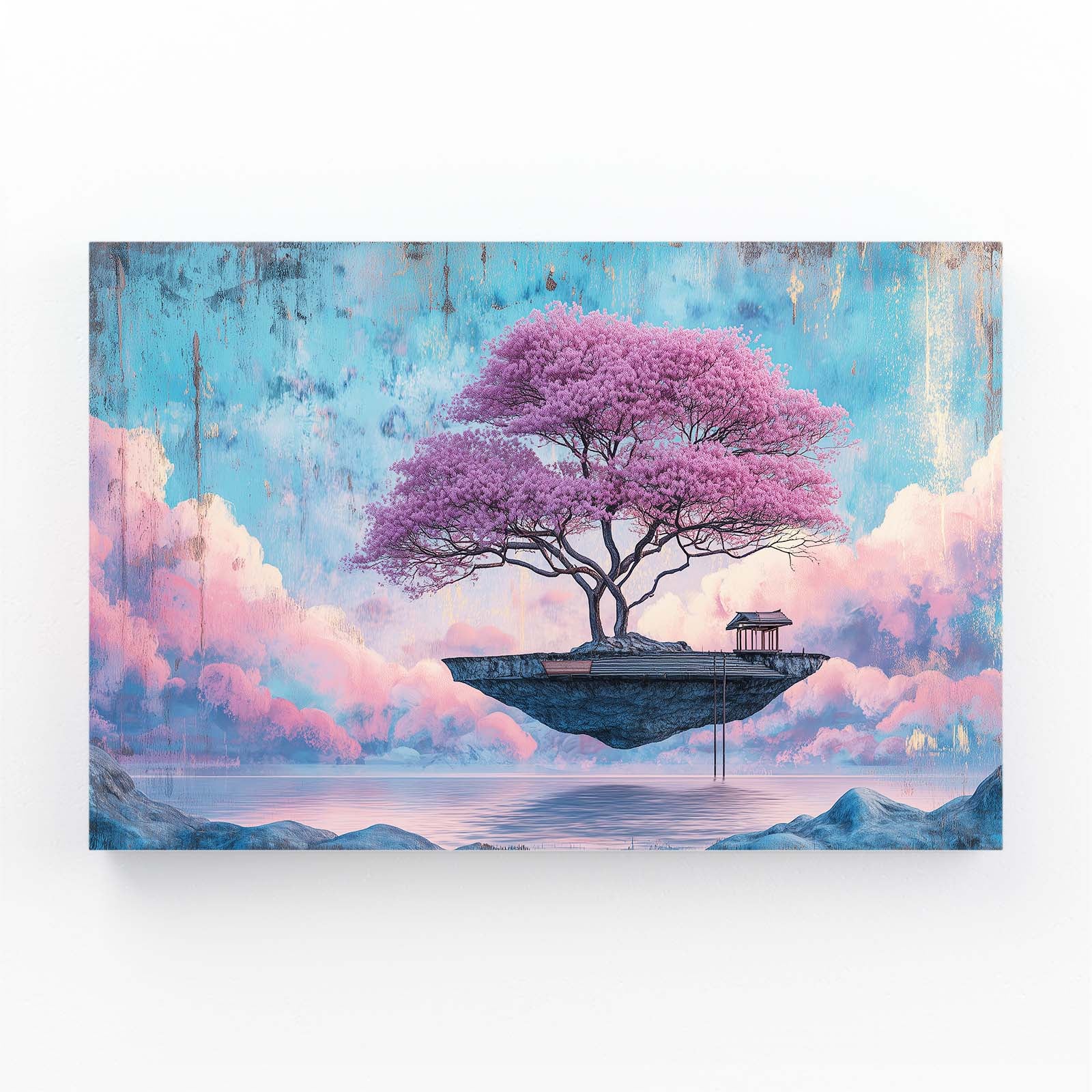 Floating Island Tree Cherry Blossom Wall Art – floating island tree cherry blossom canvas print